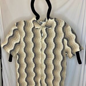 Zara Multicolor Wavy Knit Top